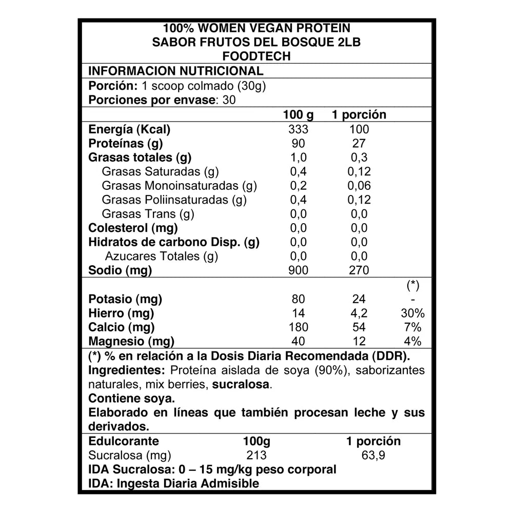 WOMEN PROTEIN VEGAN FRUTOS DEL BOSQUE 2 LB
