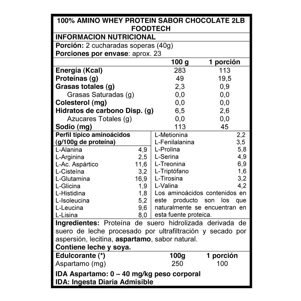 WHEY PROTEIN 100% AMINO CHOCOLATE 2LB