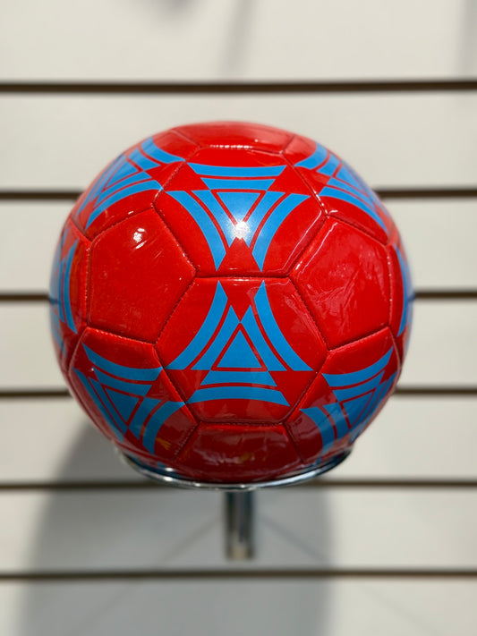 PELOTA DE FUTBOL ROJA CON AZUL