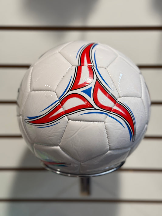 PELOTA DE FUTBOL BLANCA Y ROJA