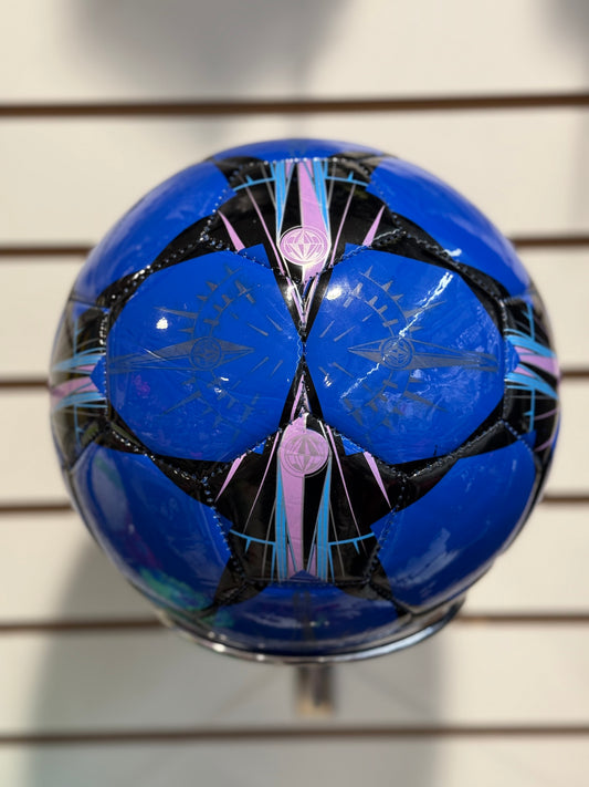 PELOTA DE FUTBOL AZUL Y ROSADO